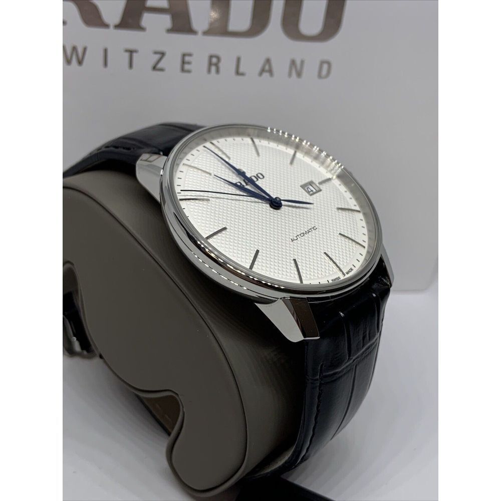 Rado Coupole 763.3876.4 Men's Black Leather Analog Dial Quartz Wrist Watch WAT22 - Picture 5 of 12